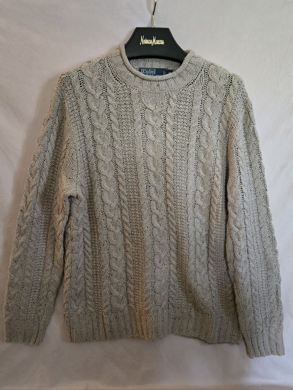 POLO RALPH LAUREN CHUNKY KNIT HEMP SWEATER * NATURAL * SZ.M